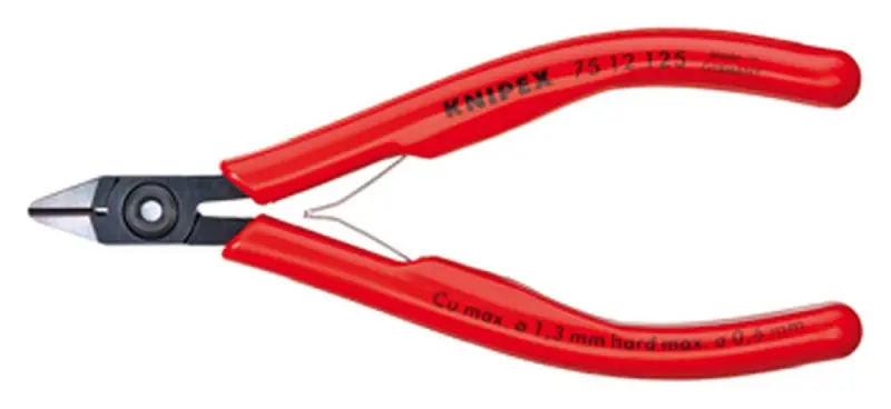 Boční štípací kleště Knipex 75 12 125 - pro elektroniku, fazeta, drát. svěrka (K 75 12 125)