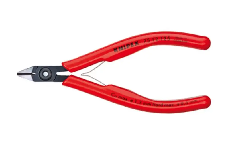 Bočné štiepacie kliešte Knipex 75 12 125 - pre elektroniku, fazeta, drôt. zvierka (K 75 12 125)