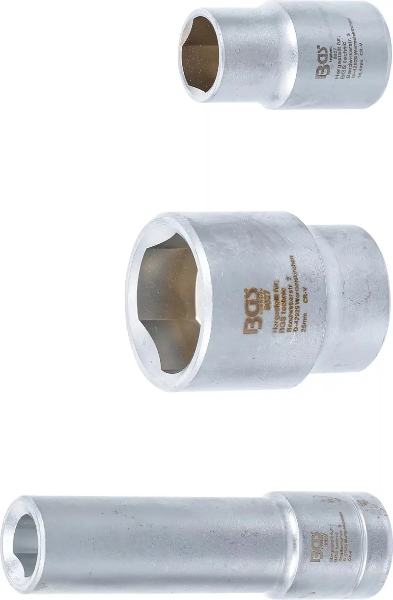 Nástrčné hlavice 1/2" BGS108827 pro vstřikovací čerpadla BOSCH Sada 3 díly (BGS108827)