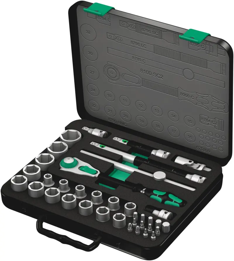 Wera 003645 Račňová sada Zyklop Speed 1/2" typ 8100 SC 2, metrická - 37 dielov (W05003645001)