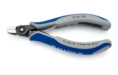 Precízne bočné štiepacie kliešte Knipex 79 02 125 - pre elektroniku, mini hlava (K 79 02 125)