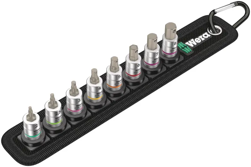 Wera 003881 Zástrčné bitové hlavice Zyklop 1/4" HEX 2 ÷ 8 mm Belt A 2, pridržiavacia fce - 8 dielov (W05003881001)