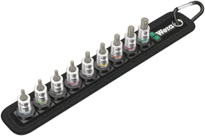 Wera 003884 Zástrčné bitové hlavice Zyklop 1/4" 5/64" ÷ 1/4" Belt A Imperial 1, pridržiavacia - 9 dielov (W05003884001)