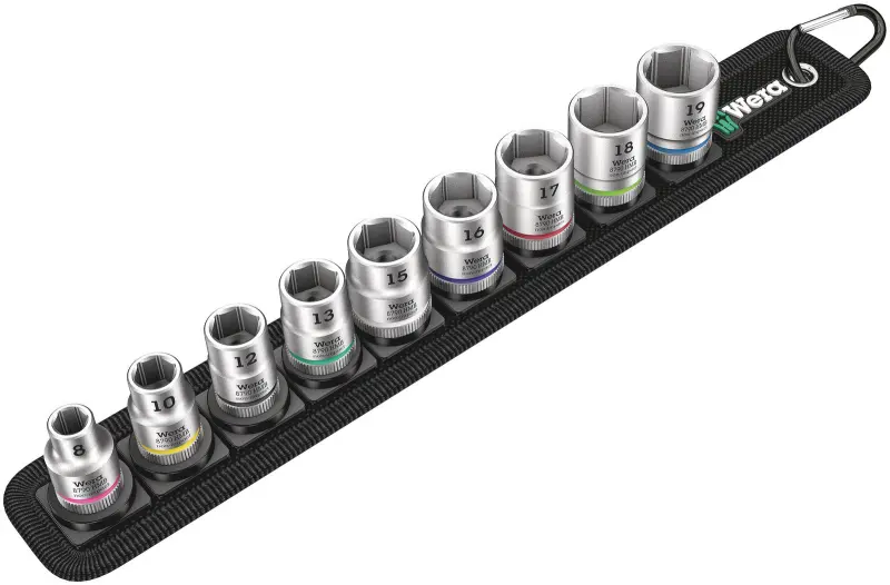 Wera 003973 Nástrčné hlavice Zyklop 3/8" HEX 8 ÷ 19 mm Belt B 4, pridržiavacia - 9 dielov (W05003973001)