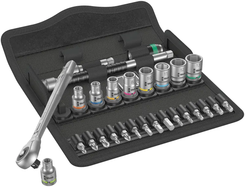 Wera 004017 Račňová sada 1/4" Zyklop Metal typ 8100 SA 7, priechodná - 28 dielov (W05004017001)