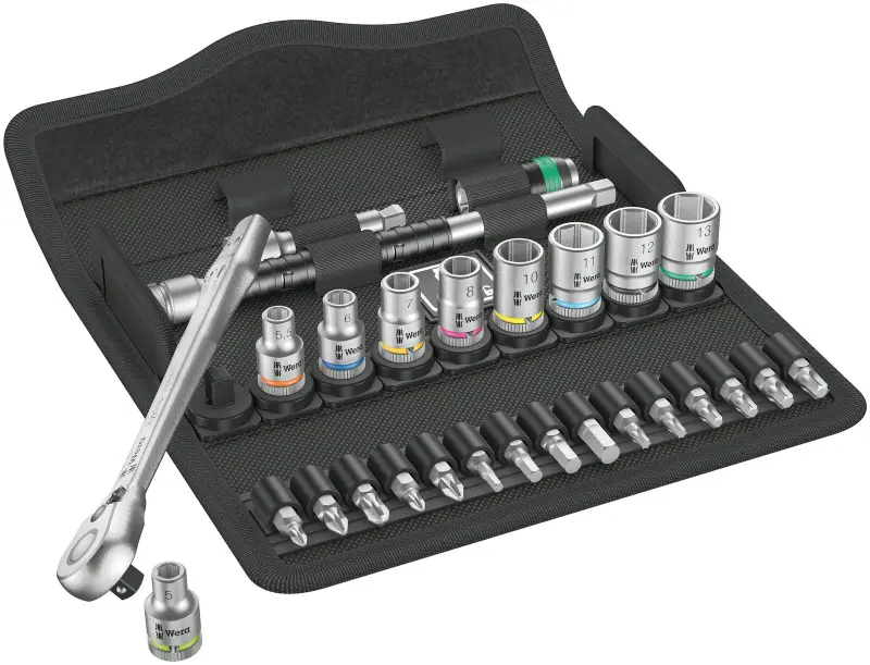 Wera 004018 Račňová sada Zyklop Metal 1/4" typ 8100 SA 8, metrická - 28 dielov (W05004018001)