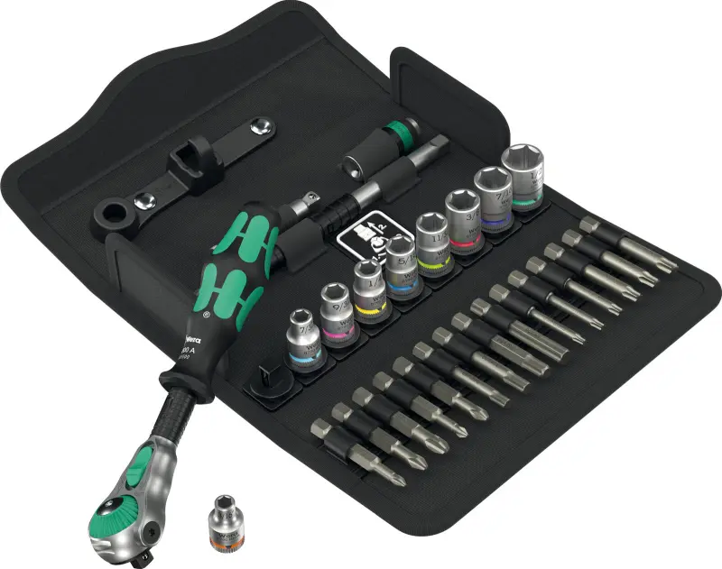 Wera 004019 Račňová sada Zyklop Speed 1/4" typ 8100 SA 9, palcová - 28 dielov (W05004019001)