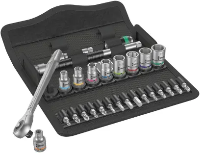 Wera 004020 Račňová sada Zyklop Metal 1/4" typ 8100 SA 10, palcová, priechodná - 28 dielov (W05004020001)