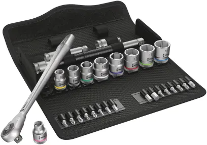 Wera 004047 Račňová sada Zyklop Metal 3/8" typ 8100 SB 7, priechodná - 29 dielov (W05004047001)