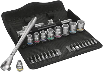 Wera 004050 Račňová sada Zyklop Metal 3/8" typ 8100 SB 10, palcová, priechodná - 29 dielov (W05004050001)