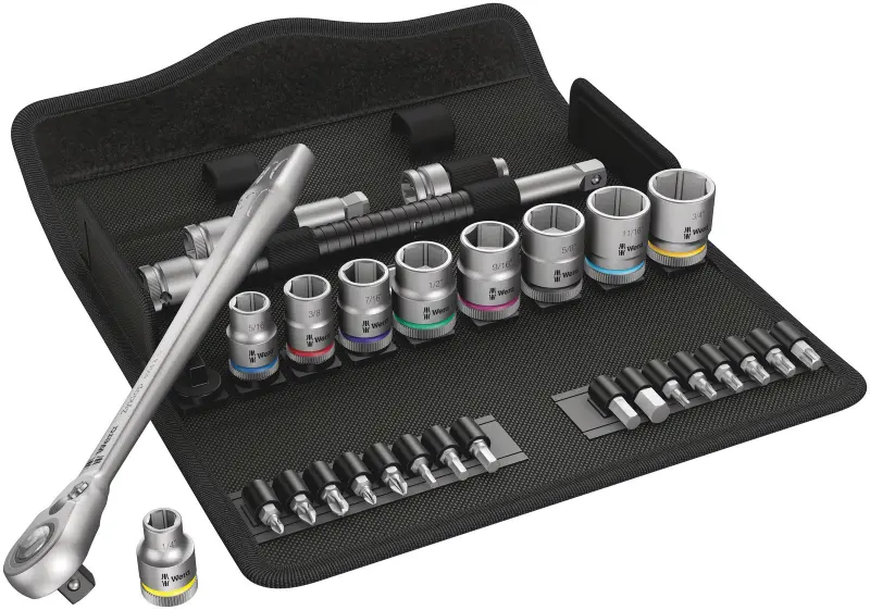 Wera 004051 Račňová sada Zyklop Metal 3/8" typ 8100 SB 11, palcová - 29 dielov (W05004051001)