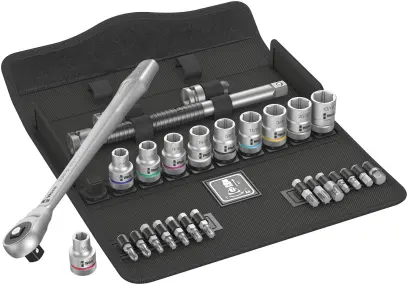 Wera 004080 Račňová sada Zyklop Metal 1/2" typ 8100 SC 10, palcová - 28 dielov (W05004080001)