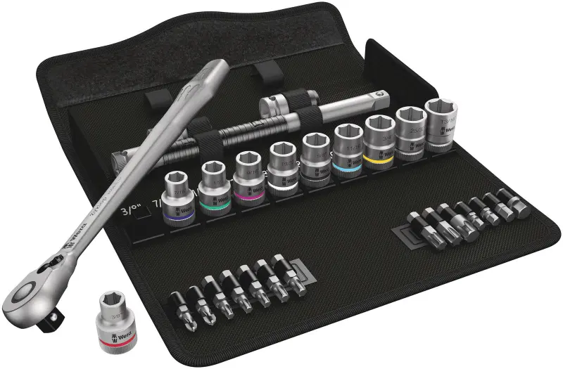 Wera 004081 Račňová sada Zyklop Metal 1/2" typ 8100 SC 11, palcová - 28 dielov) (W05004081001)