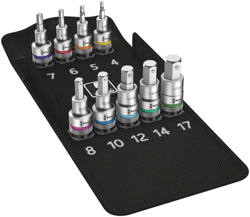 Wera 004201 Zástrčné bitové hlavice Zyklop 1/2" HEX 4 ÷ 17 mm typ 8740 C HF 1, pridržiavacia - 9 dielov (W05004201001)