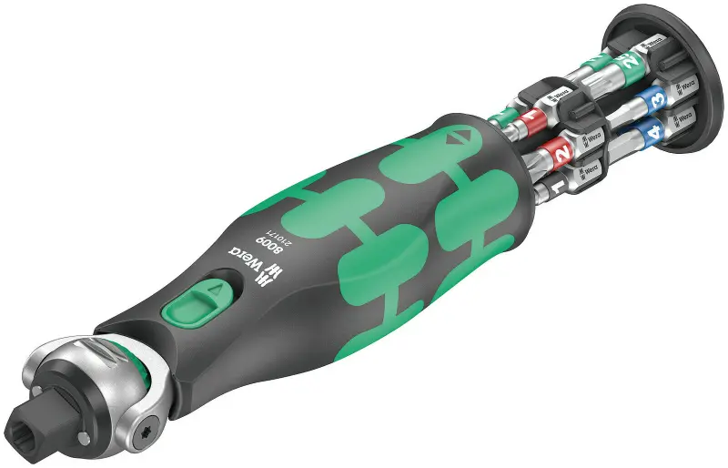 Wera 004280 Kompaktná račňa 3/8" | 1/4" typ 8009 Zyklop Pocket Set 1, so zásobníkom bitov - 13 dielov (W05004280001)