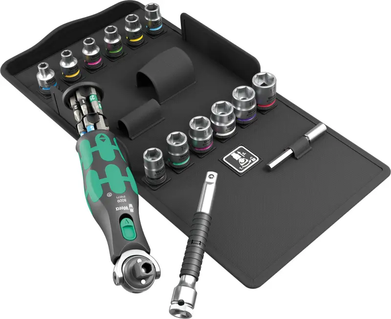 Wera 004284 Račňová sada 3/8" | 1/4" Zyklop Pocket Set 3 typ 8009, metrická - 27 dielov (W05004284001)