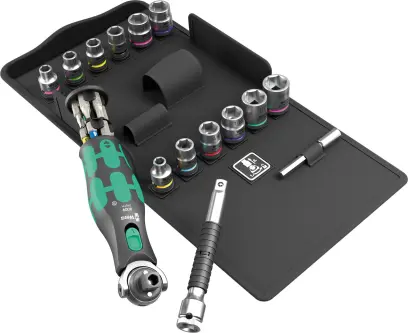 Wera 004285 Račňová sada 3/8" | 1/4" Zyklop Pocket Set 4 typ 8009, metrická a palcová - 27 dielov (W05004285001)