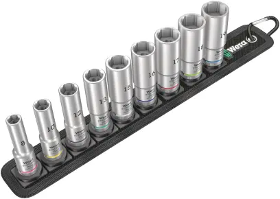Wera 004545 Nástrčné hlavice 3/8" 8 ÷ 19 mm Belt B Deep 1, predĺžené - 9 dielov (W05004545001)