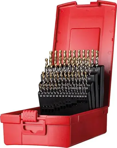 Vrtáky HSS Dormer A095202 pr. 1-6 mm v plast. boxu, DIN 338, typ N, TiN - 51 ks (EDE11131604)