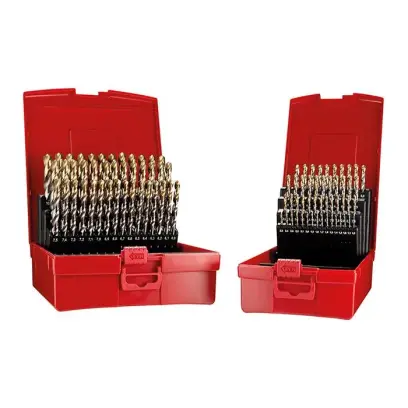 Vrtáky HSS Dormer A095209 pr. 1-10 mm v plast. boxu, DIN 338, typ N, TiN - 91 ks (EDE11131608)