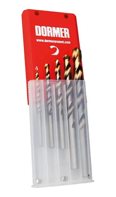 Vrtáky HSS Dormer A08910 pr. 4-10 mm v plast. Multipack, DIN 338, typ N, TiN - 5 ks (EDE11131610)
