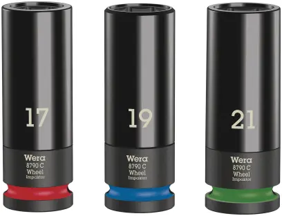 Wera 004595 Nástrčné hlavice 1/2" Wheel Impaktor C Set 1, rázové - 3 ks na kolesá áut (W05004595001)