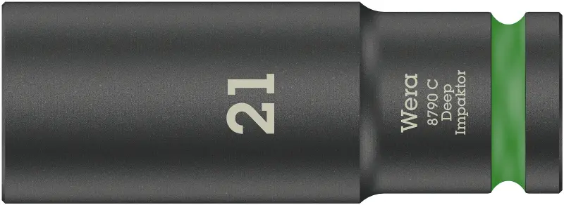 Wera 004837 Nástrčná hlavica 1/2" 21 mm typ 8790 C Impaktor Deep, dlhá, rázová (W05004837001)