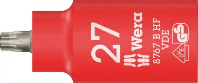 Wera 004922 Zástrčná bitová hlavica 3/8" TX 27 typ 8767 VDE HF Zyklop, izolovaná, pridržiavacia (W05004922001)