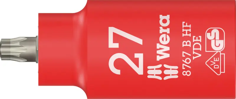 Wera 004922 Zástrčná bitová hlavica 3/8" TX 27 typ 8767 VDE HF Zyklop, izolovaná, pridržiavacia (W05004922001)