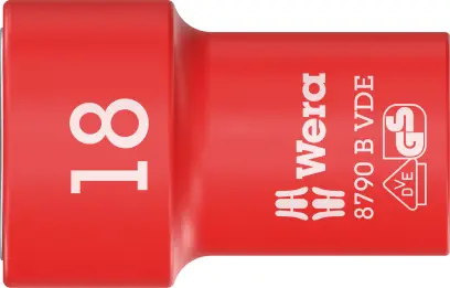 Wera 004962 Nástrčná hlavica 3/8" 18 mm typ 8790 B Zyklop VDE, izolovaná (W05004962001)