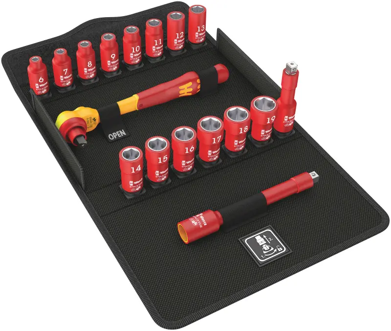 Wera 004970 Račňová sada Zyklop 3/8" 6 ÷ 19 mm typ 8100 SB VDE 1, izolovaná - 17 dielov (W05004970001)