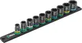 Wera 005451 Magnetická lišta B Impaktor 1 - nástrčné hlavice 3/8" 6hran 10 ÷ 24 mm typ 9607, rázové - 10 dielov (W05005451001)