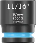 Wera 005521 Nástrčná hlavica 3/8" 6hran 11/16" Impaktor 8790 B, palcová, rázová (W05005521001)