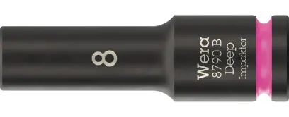 Wera 005550 Nástrčná hlavica 3/8" 6hranný 8 mm typ 8790 B Impaktor Deep, dlhá (W05005550001)