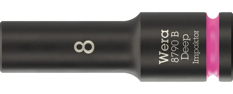 Wera 005550 Nástrčná hlavica 3/8" 6hranný 8 mm typ 8790 B Impaktor Deep, dlhá (W05005550001)