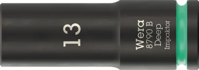 Wera 005554 Nástrčná hlavica 3/8" 6hranný 13 mm typ 8790 B Impaktor Deep, dlhá (W05005554001)