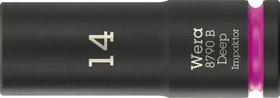 Wera 005555 Nástrčná hlavica 3/8" 6hranný 14 mm typ 8790 B Impaktor Deep, dlhá (W05005555001)