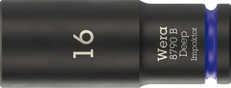 Wera 005557 Nástrčná hlavica 3/8" 6-hranný 16 mm typ 8790 B Impaktor Deep, dlhá (W05005557001)