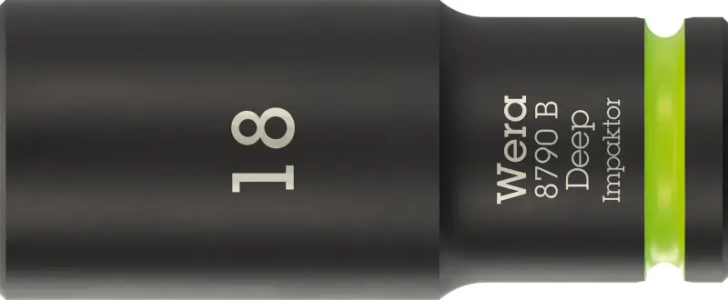 Wera 005559 Nástrčná hlavica 3/8" 6-hranný 18 mm typ 8790 B Impaktor Deep, dlhá (W05005559001)