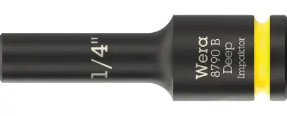 Wera 005564 Nástrčná hlavica 3/8" 6hran 1/4" typ 8790 B Impaktor Deep, dlhá, palcová (W05005564001)