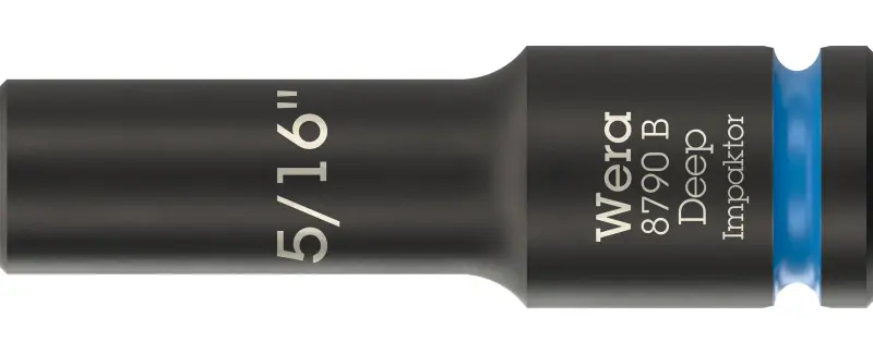 Wera 005565 Nástrčná hlavica 3/8" 6hran 5/16" typ 8790 B Impaktor Deep, dlhá, palcová (W05005565001)