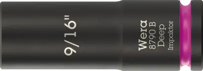 Wera 005569 Nástrčná hlavica 3/8" 6hran 9/16" typ 8790 B Impaktor Deep, dlhá, palcová (W05005569001)