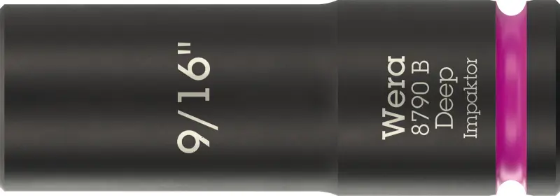 Wera 005569 Nástrčná hlavica 3/8" 6hran 9/16" typ 8790 B Impaktor Deep, dlhá, palcová (W05005569001)