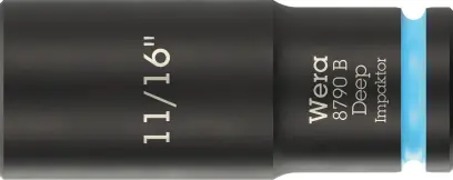 Wera 005571 Nástrčná hlavica 3/8" 6hran 11/16" typ 8790 B Impaktor Deep, dlhá, palcová (W05005571001)