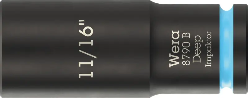 Wera 005571 Nástrčná hlavica 3/8" 6hran 11/16" typ 8790 B Impaktor Deep, dlhá, palcová (W05005571001)