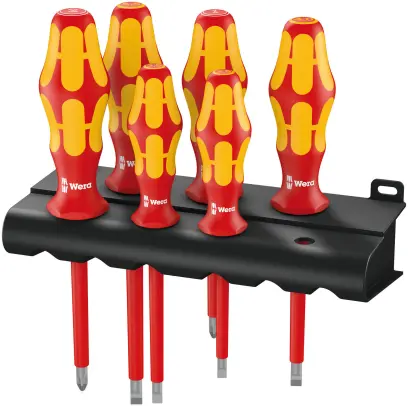Wera 006145 Elektrikárske skrutkovače Kraftform Plus VDE rad 100 typ 160 i/6 - 6 dielov a stojanček (W05006145001)