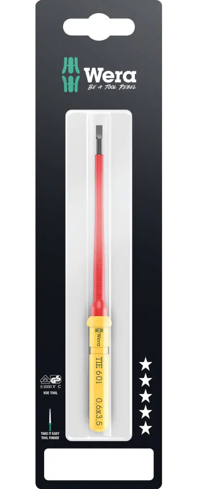 Wera 006552 Výmenná skrutkovacia čepeľ SL Kraftform Kompakt VDE 60 aj 0,6x3,5x157 mm TIE SB (W05006552001)