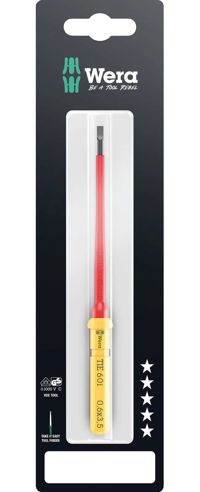 Wera 006552 Výmenná skrutkovacia čepeľ SL Kraftform Kompakt VDE 60 aj 0,6x3,5x157 mm TIE SB (W05006552001)