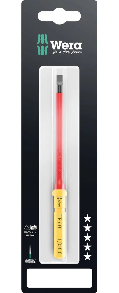 Wera 006554 Výmenná skrutkovacia čepeľ SL Kraftform Kompakt VDE 60 aj 1,0x5,5x157 mm TIE SB (W05006554001)