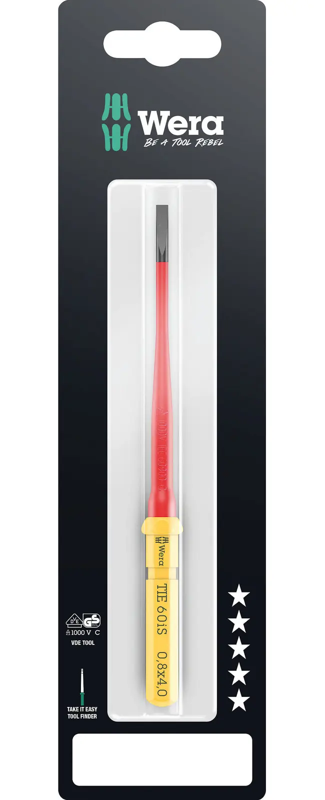 Wera 006557 Výmenná skrutkovacia čepeľ SL Kraftform Kompakt VDE 60 iS 0,8x4,0x157 mm TIE SB (W05006557001)